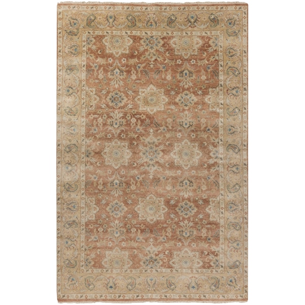 Hand-Knotted Bryn Border New Zealand Wool Area Rug - 8' x 11'