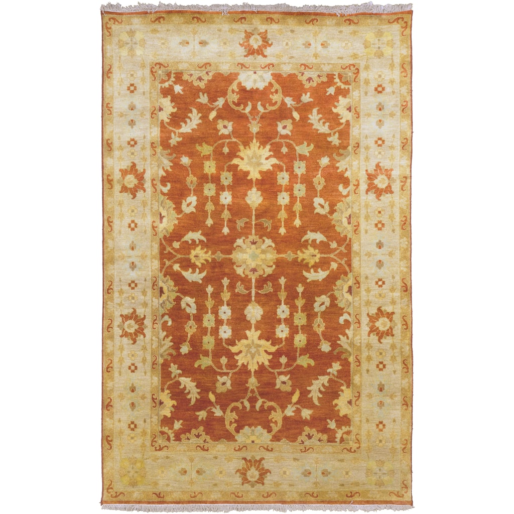 Hand-Knotted Trisha Border Indoor Area Rug - 3'3" x 5'3"