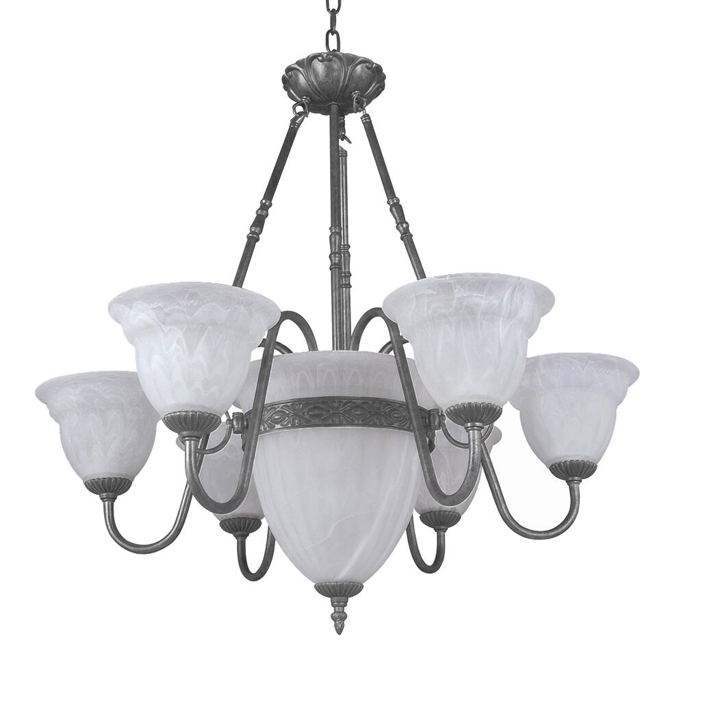 Hemlock 5636 6+3SN 9-light Nickel Chandelier