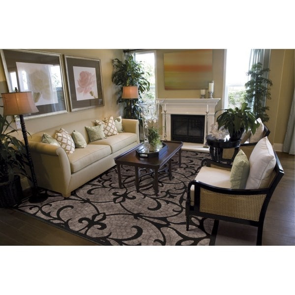 Rug Squared Corona Black Rug - 3'6" x 5'6"