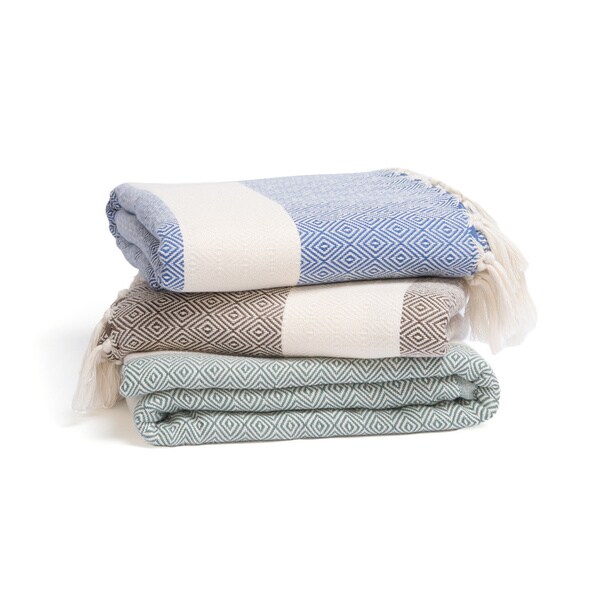 Boutique Style 100 Turkish Cotton Diamond Weave Throw Blanket. Opens flyout.
