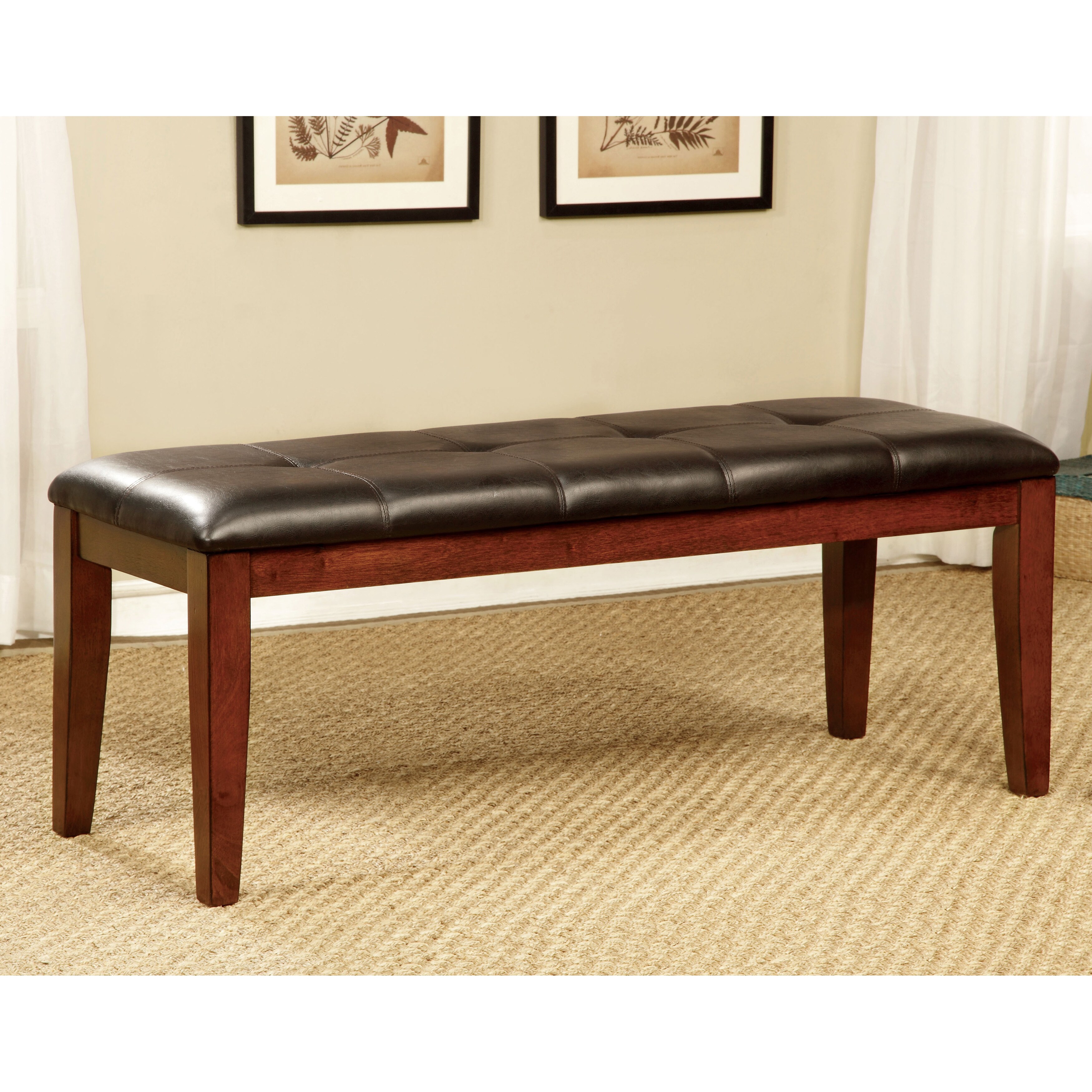 Shop Furniture Of America Zevo Country Cherry Faux Leather Dining
