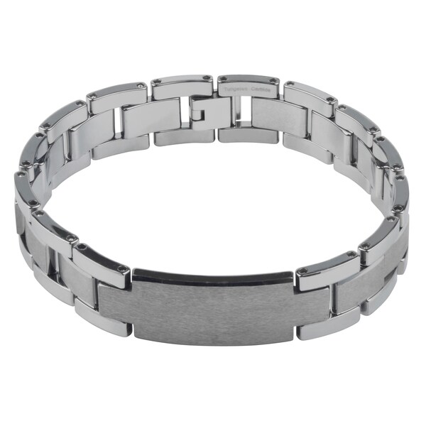 Shop Vance Co. Tungsten Men's Link ID Bracelet - Free Shipping Today ...