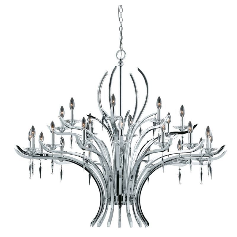 Paris Collection Lumenno International Transitional 24-light Chrome Plated Chandelier - Silver - Chandeliers For Bedrooms by Overstock.com