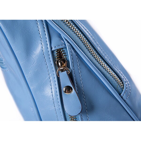 baby blue leather backpack