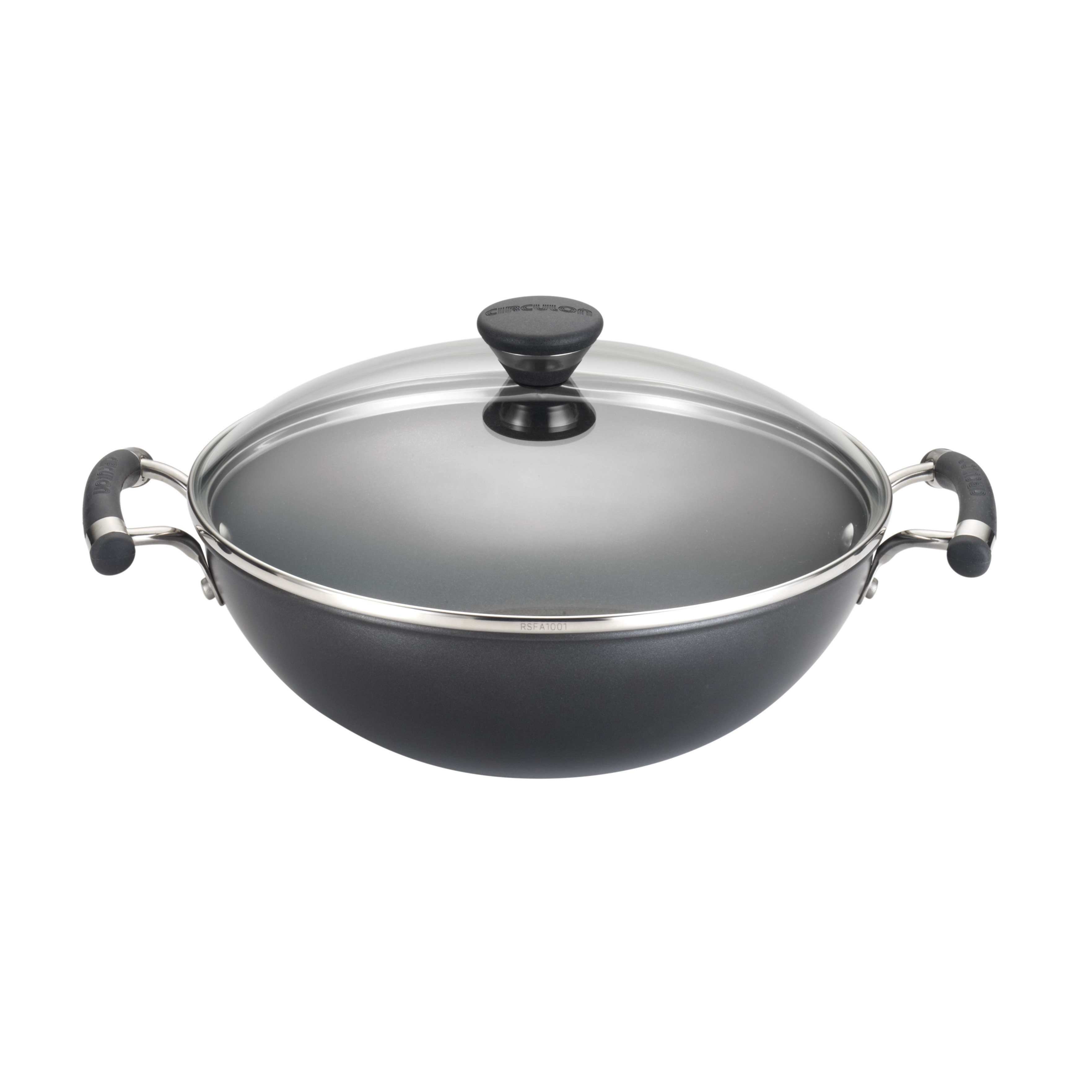 Black Circulon Acclaim Hard-Anodized Nonstick 12.5-Inch Covered Wok