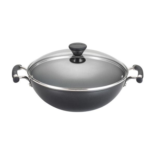 Circulon Acclaim Hard Anodized Nonstick 12.5 Inch Covered Wok, Black