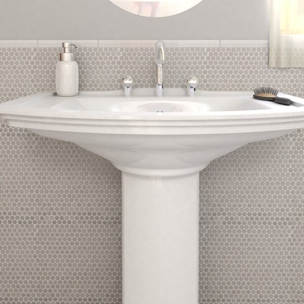 SomerTile 11.25x11.75-inch Asteroid Penny Round Ash Porcelain Mosaic Floor and Wall Tile (10 tiles/9.4 sqft.)