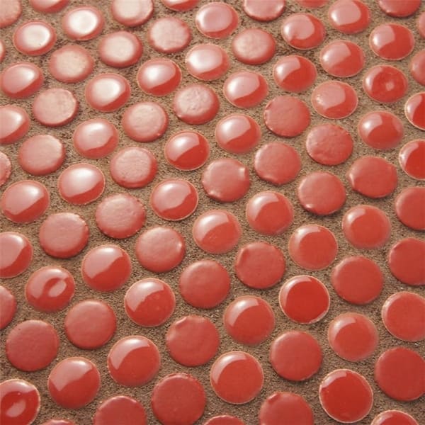 Somertile 11 25x11 75 Inch Asteroid Penny Round Red Porcelain Mosaic Floor And Wall Tile 10 Tiles 9 4 Sqft Overstock 9930142