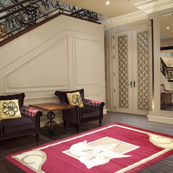 LYKE Home Audrey Red Area Rug (5' x 8')
