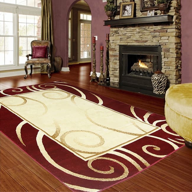 LYKE Home Audrey Red Area Rug (5' x 8') - 5' x 8'