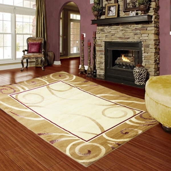 LYKE Home Audrey Gold Area Rug (5' x 8') - 5' x 8'