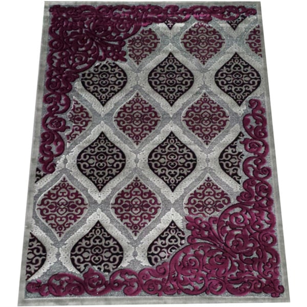 LYKE Home Hazel Grey Area Rug (8' x 11')