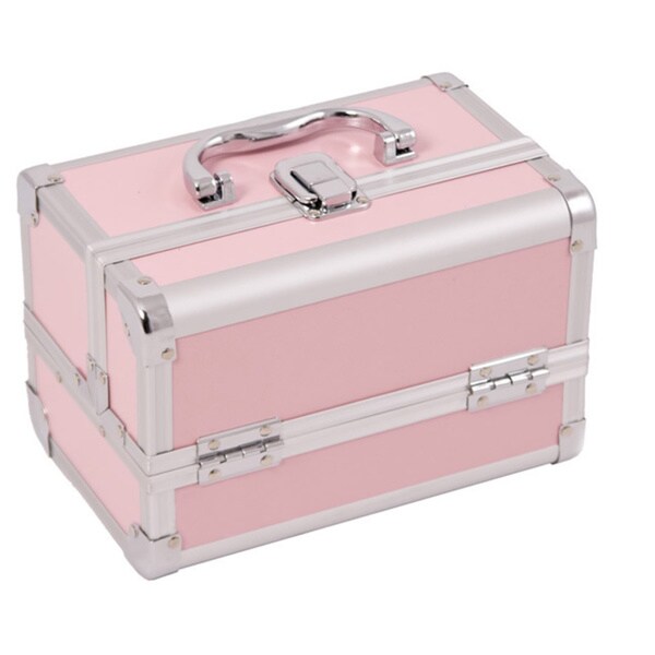 Shop Justcase Pink 2tier Extendable Tray Makeup Case w/Mirror Free Shipping Today Overstock