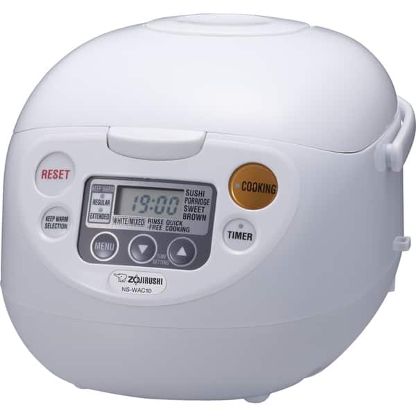 Zojirushi NS-WAC10WD White Fuzzy Logic 5.5-Cup Rice Cooker and Warmer - 5.5 Cup