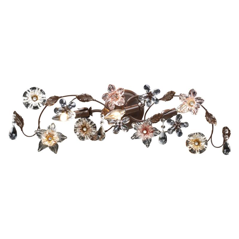 Elk Home Cristallo Fiore Deep Rust Crystal 3 Light Vanity Light