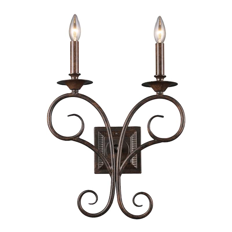 Elk Home Gloucester Weathered Bronze Metal 2 Light Sconce