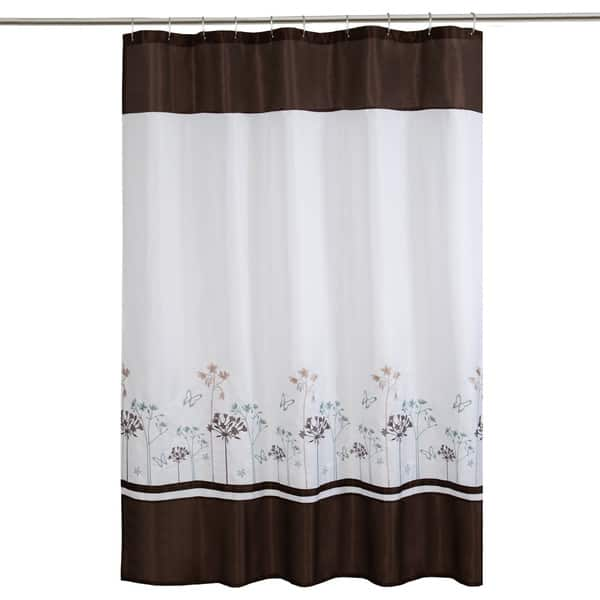 Maytex Angelina Embroidered Fabric Shower Curtain - Bed Bath & Beyond ...