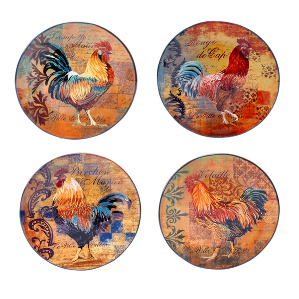 Certified International Rustic Rooster 11-inch Dinner Plates, Set of 4