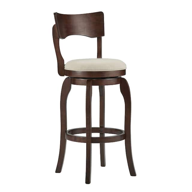 Lyla Swivel 29-inch Brown High Back Bar Height Barstool by iNSPIRE Q Classic