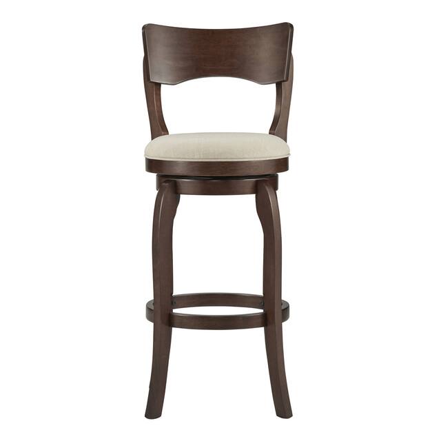 Lyla Swivel 29-inch Brown High Back Bar Height Barstool by iNSPIRE Q Classic - Beige