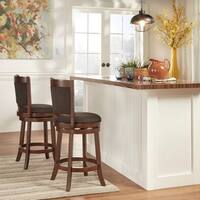 Verona Panel Back Linen Swivel 24-inch High Back Counter Height Stool by iNSPIRE Q Classic