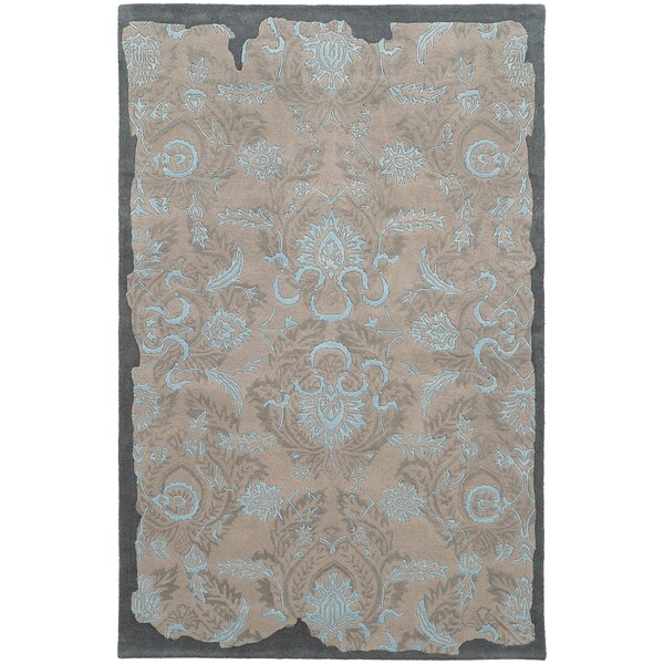 Hand-tufted Eroded Grey/ Blue Oriental Rug (10' X 13') - 10' x 13'