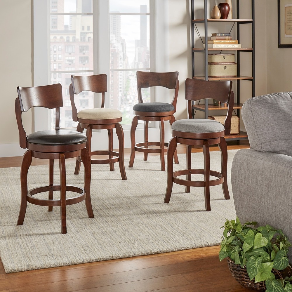 iNSPIRE Q Classic Lyla 24-inch Brown Counter Height Swivel Stool
