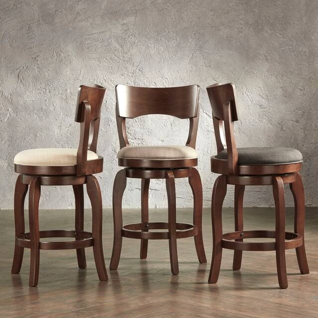 Lyla 24-inch Brown Counter Height Swivel Stool by iNSPIRE Q Classic