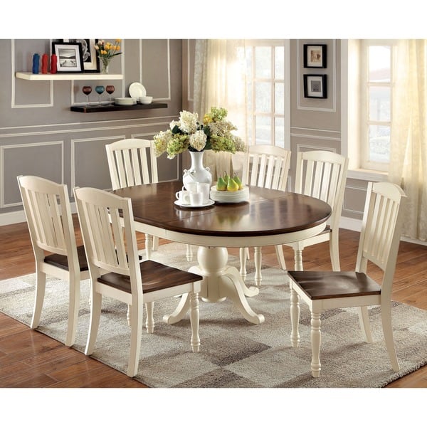 Shop Furniture Of America Bethannie Cottage Style 2 Tone Oval