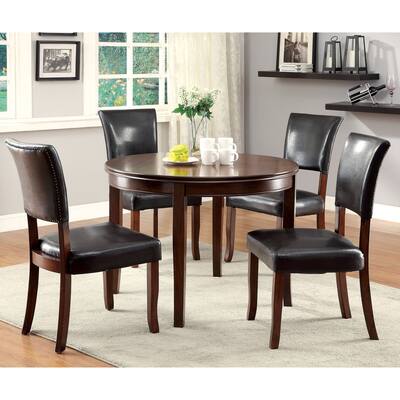 Furniture of America Hallins 5-piece Medium Oak Round Dining Set