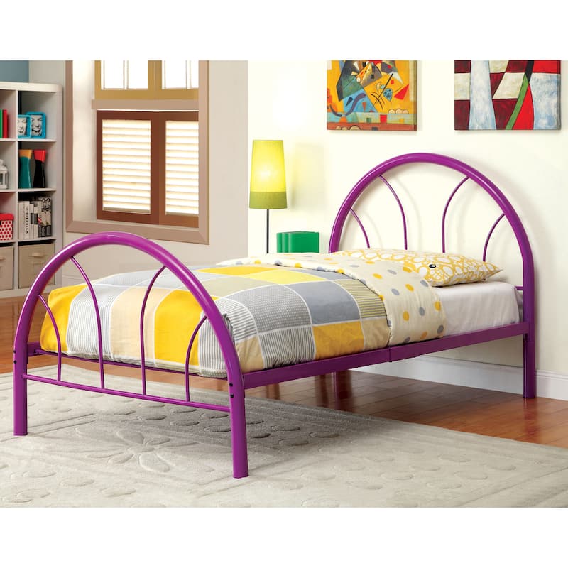 Hind Contemporary Full Metal Double Arch Platform Kid Bed by Furniture of America