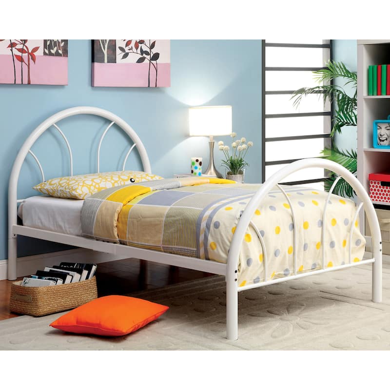 Hind Contemporary Full Metal Double Arch Platform Kid Bed by Furniture of America