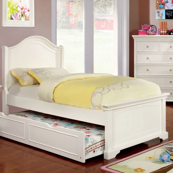Furniture of America Vetz Transitional White Solid Wood Platform Bed