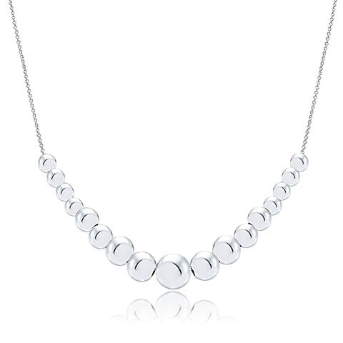 Mondevio Sterling Silver Graduated Sliding Beads Necklace
