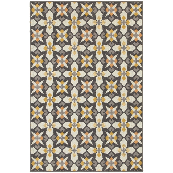 grey and gold rug | Roselawnlutheran - All-over Grey/ Gold Cross Panel Area Rug (6u00277 x 9