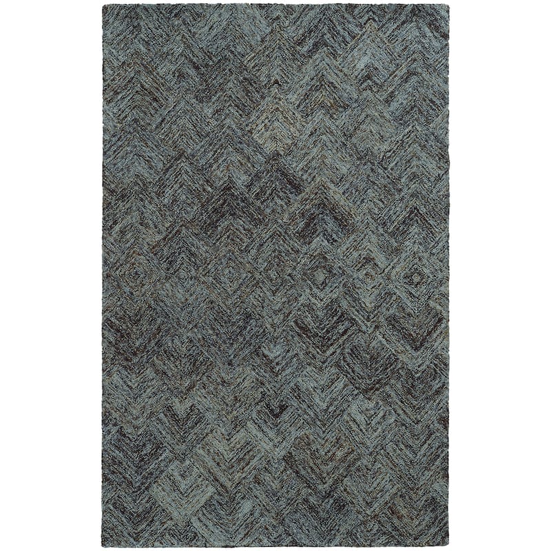 Style Haven Colorscape Handmade Loop Pile Faded Diamond Wool Rug