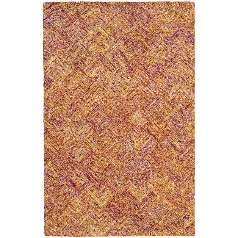 Style Haven Colorscape Handmade Loop Pile Faded Diamond Wool Rug