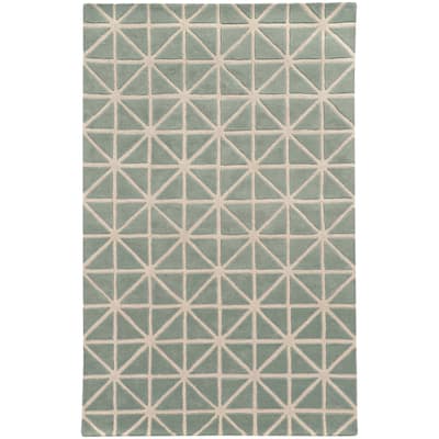 Style Haven Hand-crafted Wool Triangle Grid-work Rug