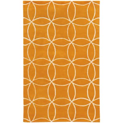 Style Haven Hand-crafted Wool Inter-locking Circles Wool Rug