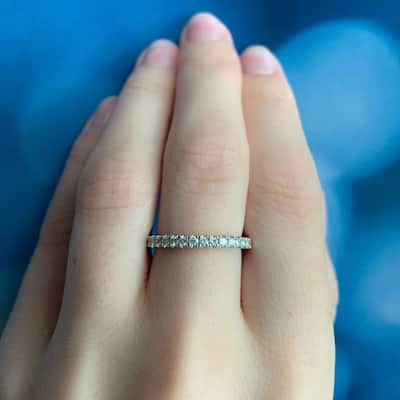 Miadora 14k White Gold 3/4ct TDW Diamond Eternity Band