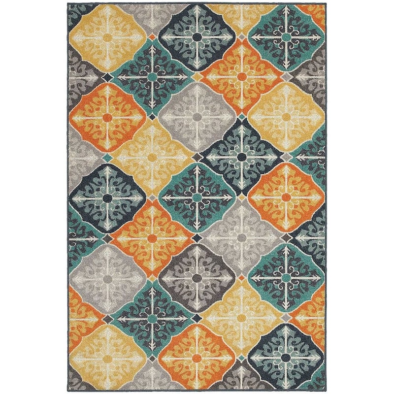 Vista Home Hammock Floral Panel Indoor-Outdoor Area Rug
