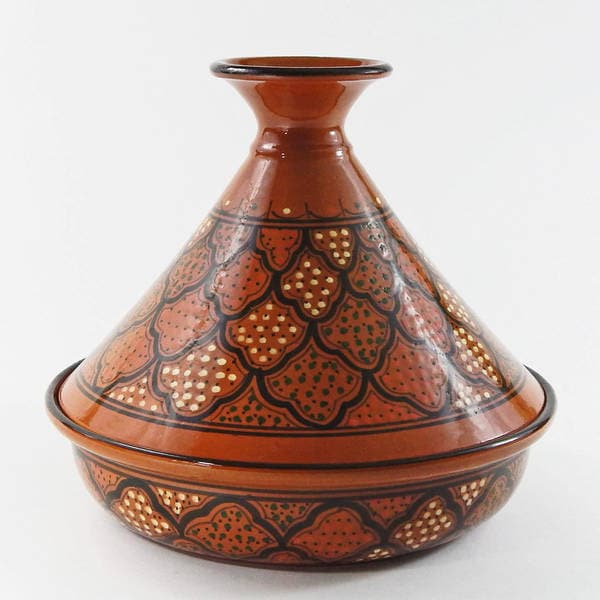 Handmade Le Souk Ceramique 12 Inch Honey Design Cookable Tagine Handmade Le Souk Ceramique 12 Inch Honey Design Cookable Tagine Tunisia