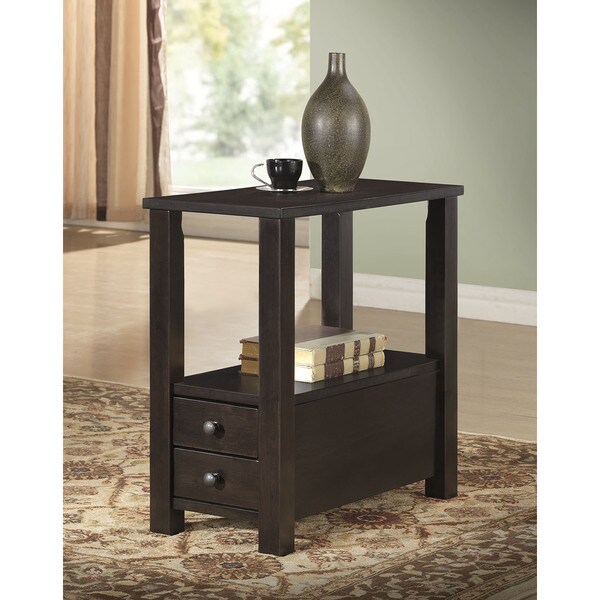 Shop Cappuccino Finish 2drawer Accent/ End Table Free Shipping Today