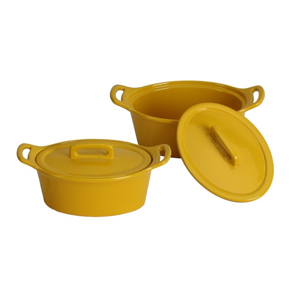 OmniWare Oval Casserole Set with Lids (Set of 2)