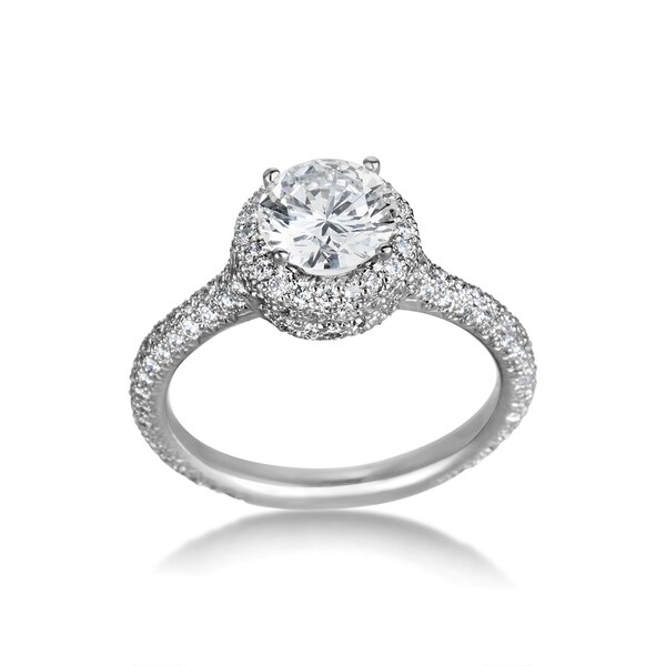 SummerRose Platinum 1.83ct TDW Certified Diamond Engagement Ring - White