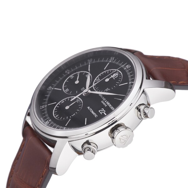 Baume \u0026 Mercier Men's MOA08589 'Classima Executives' Chronograph Automatic  Brown Leather Watch - Overstock - 9934089