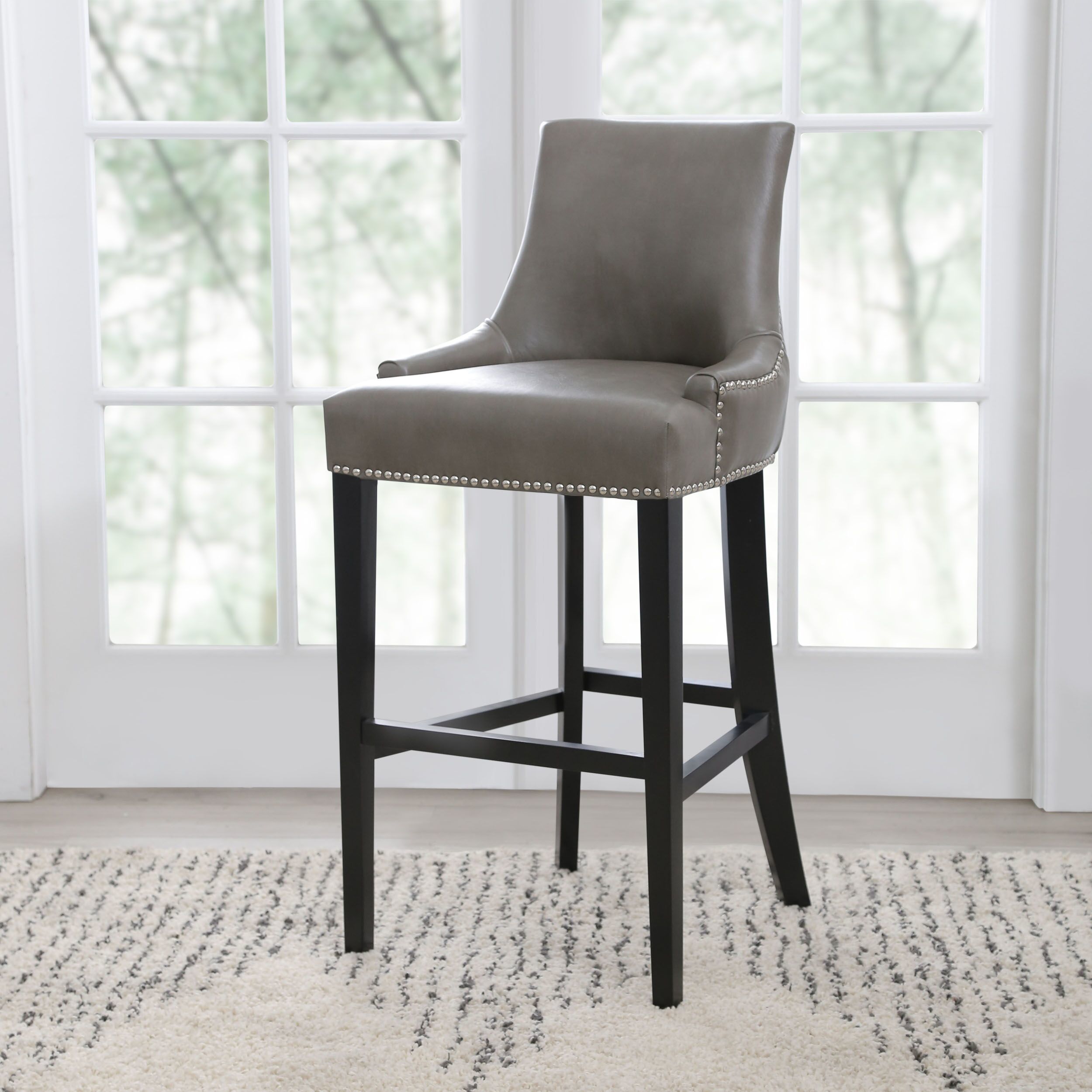 Grey Counter Stools With Nailheads Off 68