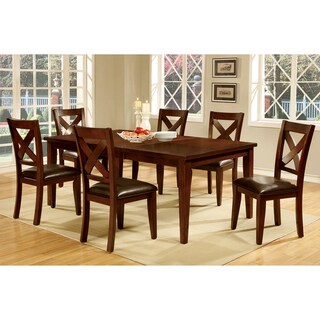 Furniture of America Voe Transitional Cherry 78-inch Dining Table ...