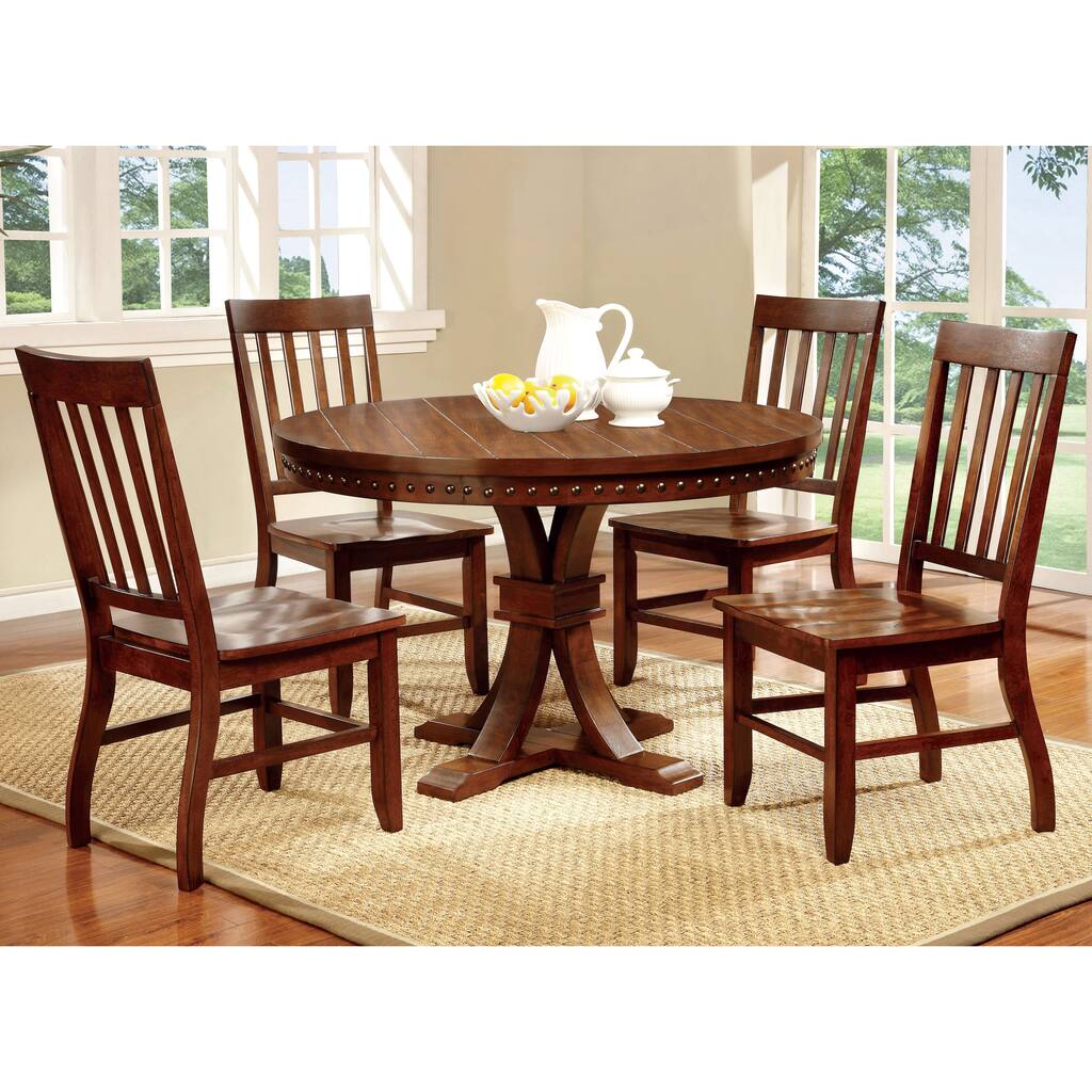 Furniture of America Yizi Industrial Oak 48-inch Wood Dining Table